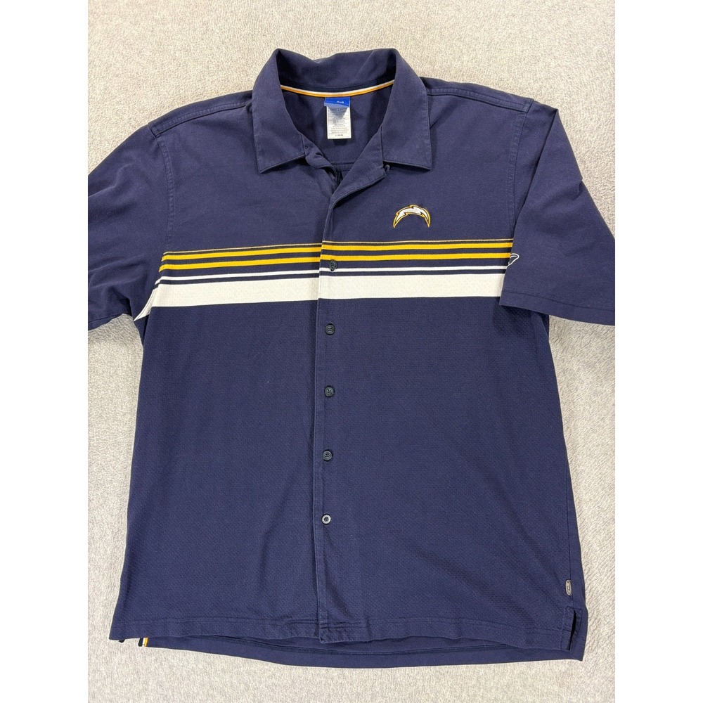 Los Angeles Chargers Stitched Logo Vintage Stadium Shirt (Men's Large) Blue